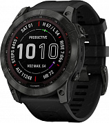 Garmin 010-02541-10 Garmin Fenix 7X Sapphire Solar Carbon Gray DLC Ti w/Black Band NA Спортивные часы