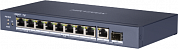 Коммутатор Hikvision DS-3E0510HP-E 9G 1SFP 6PoE+ 110W неуправляемый