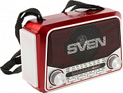 SVEN <SRP-525 Red> Радиоприёмник (3W, FM/AM/SW, USB, microSD, Li-Ion, фонарь)