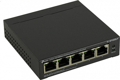 TP-LINK <TL-SF1005LP> 5-Port Desktop Switch (1UTP 100Mbps + 4UTP 100Mbps PoE)