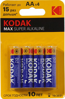 Kodak MAX <CAT30952867> (LR6, Size AA, 1.5V, alkaline) <уп. 4 шт>