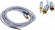 Vention <P550AC200-S> Кабель Jack3.5-M --> 2RCA-M 2м