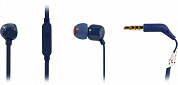 Наушники с микрофоном JBL Tune 110 <Blue> (шнур 1.1м) <JBLT110BLU>
