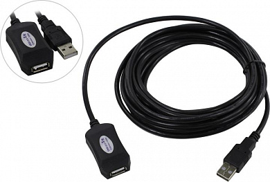 Кабель удлинительный активный USB 2.0 <A-->A> 5м