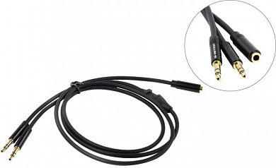 Vention <BBDBF> Кабель-переходник 4-pin Jack3.5-F --> 2Jack3.5-M 1м