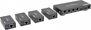Orient <HSP0104VE> HDMI Splitter/Extender (HDMI 19F-> 4xRJ45 ->HDMI 19F, до 50м) + б.п.