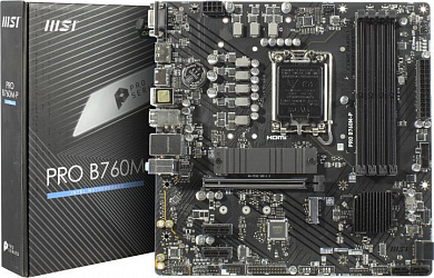 MSI PRO B760M-P (RTL) LGA1700 <B760> PCI-E Dsub+HDMI+DP GbLAN SATA MicroATX 4DDR5