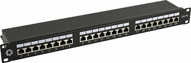 Patch Panel 19" 1U FTP 24 port кат.5e 5bites <PPF55-05>разъём KRONE экранированная