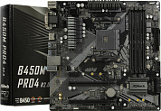 ASRock B450M PRO4 R2.0 (RTL) AM4 <B450> 2xPCI-E Dsub+DVI+HDMI GbLAN SATA RAID MicroATX 4DDR4