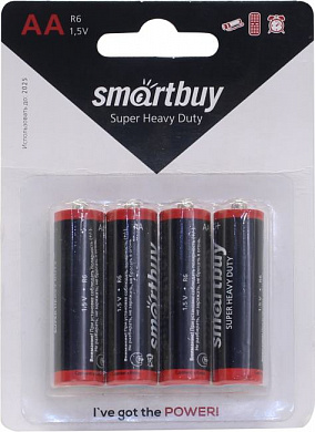 Smartbuy SBBZ-2A04B, Size"AA", 1.5V, солевый <уп. 4 шт>