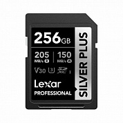 LSDSIPL256G-BNNNG Флеш карта SD 256GB Lexar Professional SILVER PLUS SDXC UHS-I U3 V30 C10, 205/150 Mb/s