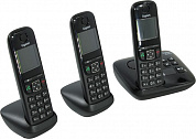 Р/телефон+А/Отв Gigaset AS690A TRIO <Black> (3 трубки с ЖК диспл., База) стандарт-DECT
