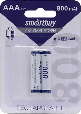 Аккумулятор Smartbuy SBBR-3A02BL800 (1.2V, 800mAh) NiMh, Size "AAA" <уп. 2 шт>
