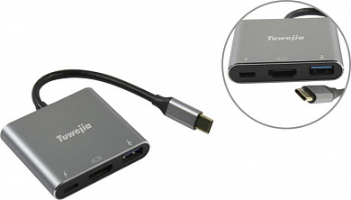 KS-is <KS-342P> Кабель-адаптер USB-C -> HDMI(F)+USB3.0+USB-C