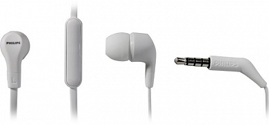 Наушники с микрофоном PHILIPS TAE1105WT (шнур 1.2м)