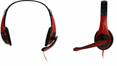 Наушники с микрофоном OKLICK HS-M150 <Black-Red> (шнур 2.2м) <359486>