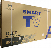 65"    QLED телевизор HARPER 65Q850TS (3840x2160, HDMI, LAN, WiFi, BT, USB, DVB-T2, SmartTV)