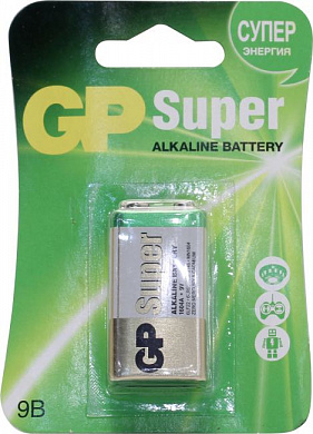 GP Ultra/Super 1604AU/1604A-CR1/1604AA21 (6LR61) 9V, щелочной (alkaline), типа "Крона"