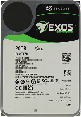 HDD 20 Tb SATA 6Gb/s Seagate Exos X20 <ST20000NM007D> 3.5" 7200rpm 256Mb