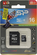 Silicon Power <SP016GBSTHBU1V10-SP> microSDHC Memory Card 16Gb UHS-I U1 + microSD-->SD Adapter