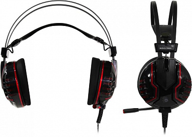 Наушники с микрофоном Bloody M615 Black-Red (шнур 1.3+1м, с регулятором громкости)