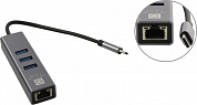 5bites <UA3C-45-12BK> Кабель-адаптер USB-C --> 3xUSB3.0+UTP 1000Mbps