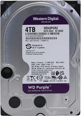 HDD 4 Tb SATA 6Gb/s Western Digital Purple <WD43PURZ> 3.5"