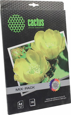 Cactus CS-Mixpack (A4, 10 листов) Набор бумаги различной плотности и фактуры