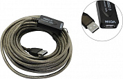 VCOM <VUS7049-10м> Кабель удлинительный активный USB 2.0-repeater A-->A 10м