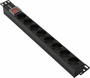 Exegate ServerPro PDU-19H801 Al-8S-C14-SW <EX280840RUS> Блок силовых розеток 19", чёрный 1U, 8 евророзеток