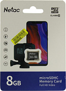 Netac <NT02P500STN-008G-S> microSDHC Memory Card 8Gb UHS-I U1 Class 10