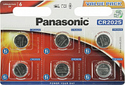 Panasonic CR-2025EL/6BW (Li, 3V) <уп. 6 шт>