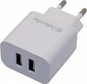 Defender UPA-22 White <83580> Зарядное устройство USB (Вых. DC5V, 15W, 2xUSB)