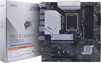 MSI PRO B760M-A DDR4 II (RTL) LGA1700 <B760> 2xPCI-E 2xHDMI+2xDP 2.5GbLAN SATA MicroATX 4DDR4