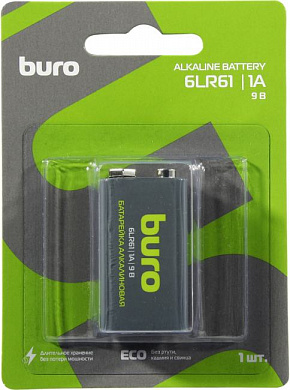 Buro <1776134> (6LR61) 9V, щелочной (alkaline), типа "Крона" <56042>