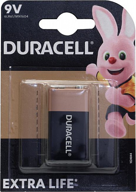 Duracell (PLUS) MN1604 (6LR61) 9V, щелочной (alkaline), типа "Крона"