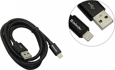 Defender <87808> Кабель USB 2.0 AM-->Lightning 1м, Black