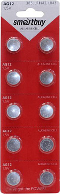 Smartbuy SBBB-AG12-10B (LR43, 1.5V) , щелочной (alkaline) <уп. 10 шт>