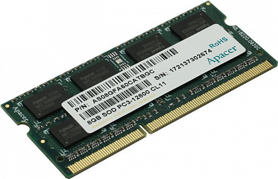 Apacer <DS.08G2K.KAM> DDR3 SODIMM 8Gb <PC3-12800> CL11 (for NoteBook)