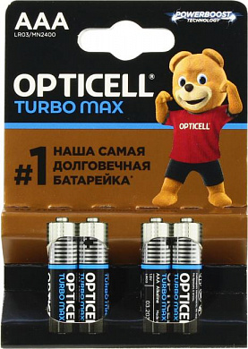 OPTICELL TURBO MAX <250463> (LR03) Size AAA, 1.5V, щелочной (alkaline) <уп. 4 шт>
