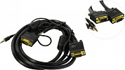 KS-is <KS-499-2> Кабель монитор - SVGA card (15M -15M) + Jack3.5-M 2м 2  фильтра