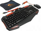 QUMO Axe Strike (Кл-ра Ergo,М/Мед,USB+Мышь 6кн,Roll,USB+коврик)  <21396>