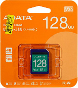 ADATA Premier Pro <ASDX128GUI3V30S-R> SDXC Memory Card 128Gb V30 UHS-I U3 Class10