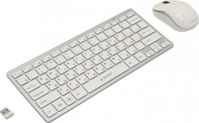 Gembird KBS-7001 Silver&White (Кл-ра,FM,USB+Мышь 3кн,Roll,FM,USB)