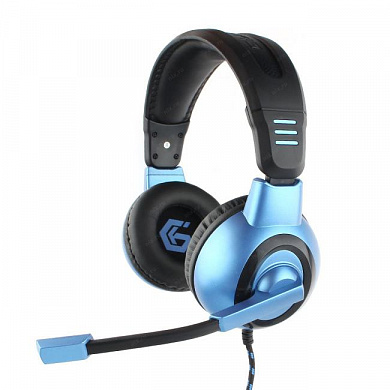MHS-G55 Гарнитура игровая Gembird MHS-G55, черный/синий, регулировка громкости, отключение микрофона, кабель 2.5м