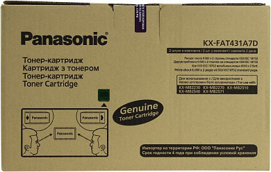 Тонер-картридж Panasonic KX-FAT431A7D чёрный 2 шт. в упаковке для KX-MB2230/2270/2510/2540/2571