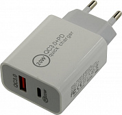 KS-is <KS-602W> Зарядное устройство USB (Вх. AC100-240V, Вых.DC5/9/12V, 20W, USB+USB-C)