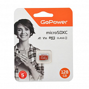 GoPower 00-00025683 Карта памяти microSD GoPower 128GB Class10 UHS-I (U3) 100 МБ/сек V30 без адаптера