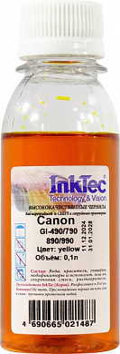 Чернила InkTec <GI-490/790 Yellow 100мл> для Canon GI-490/790/890/990