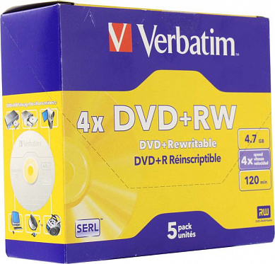 DVD+RW Disc Verbatim   4.7Gb  4x <уп. 5 шт> <43229>